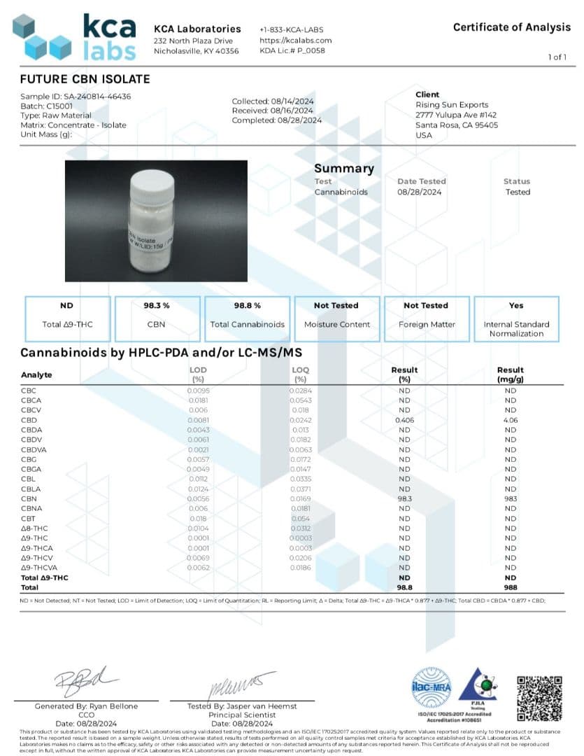 【20G】CBN アイソレート クリスタル 結晶パウダー(高純度99%) CBD
