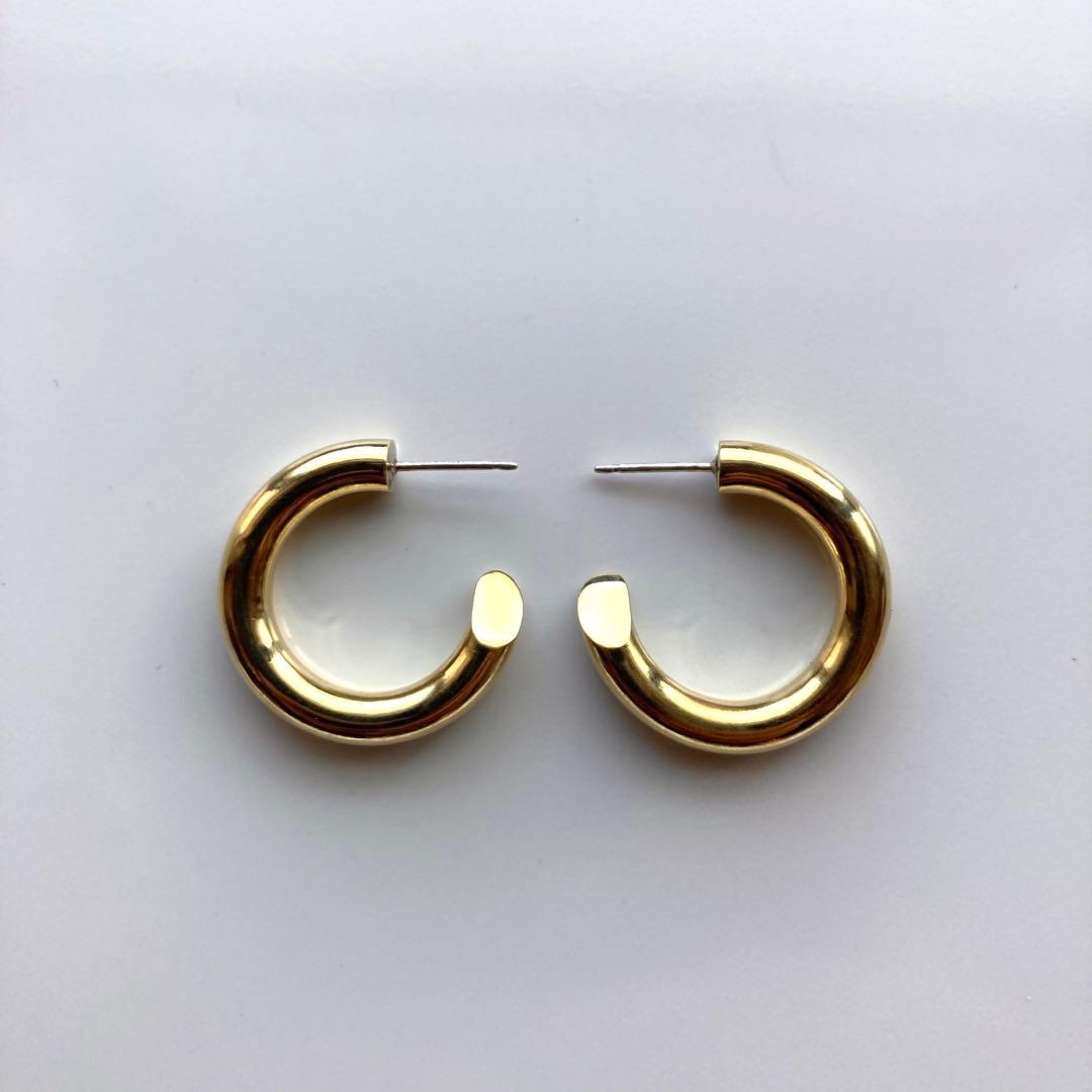 シルバー925 4×23mm 真鍮　フープピアス