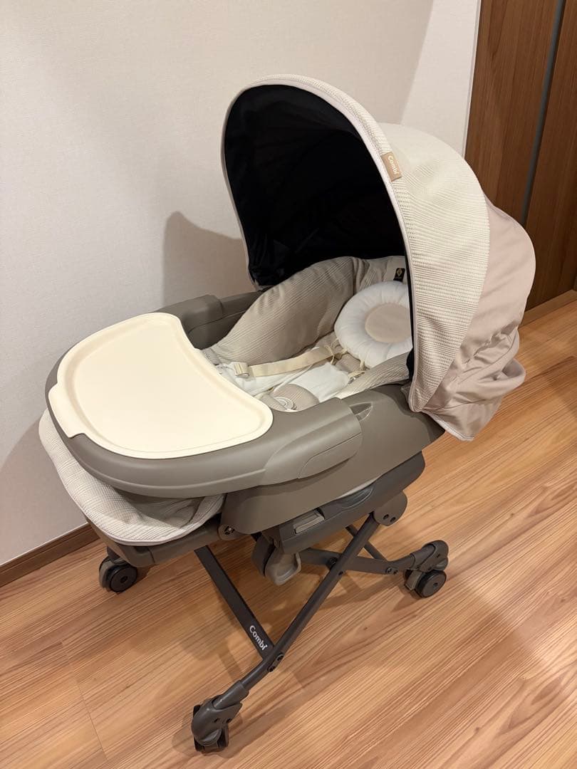 【コンビ】電動ハイローチェア ネムリラ BEDi Long ［ミルキーベージュ］