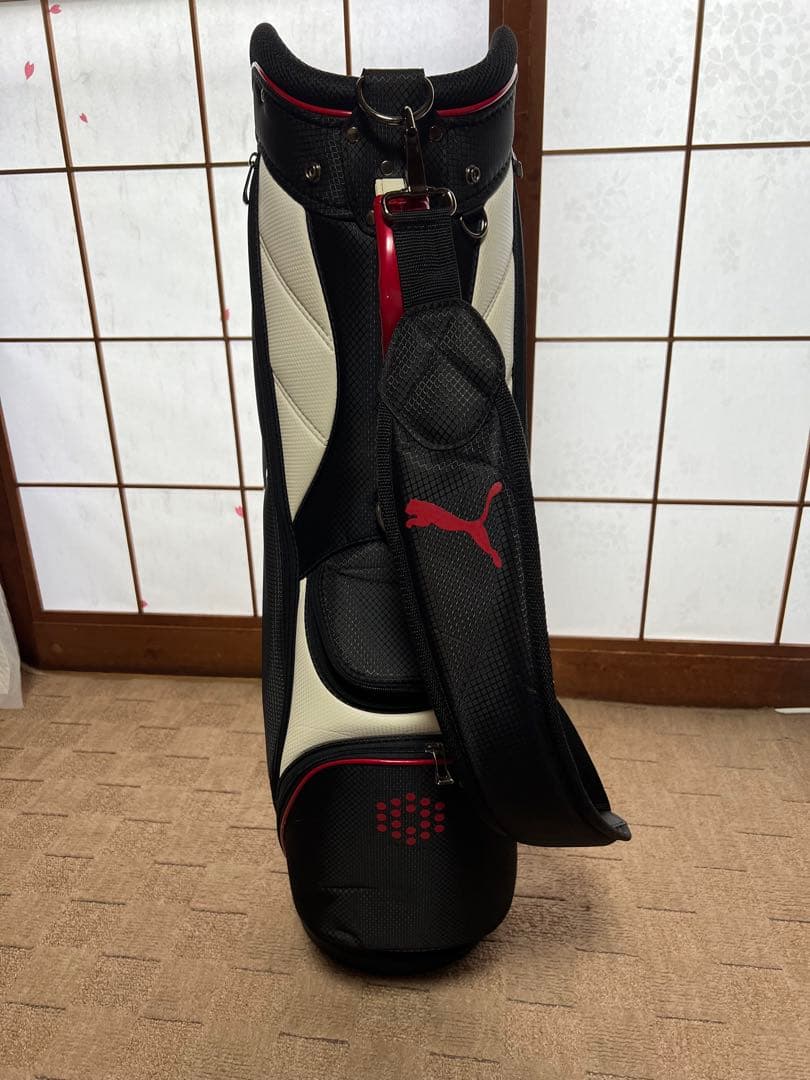 PUMA キャディバッグ 黒/白/赤