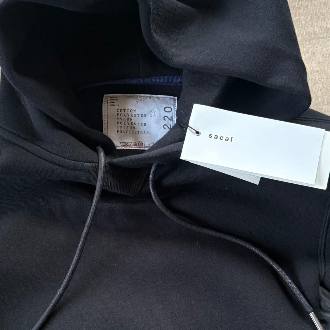 25AW新品 sacai スポンジ スウェット パーカー ドッキング MA-1