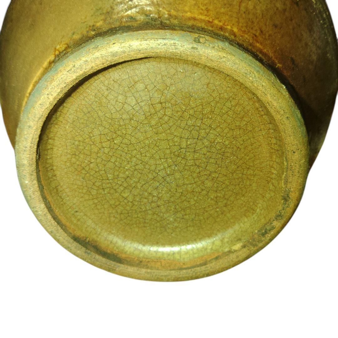 古伊万里波佐見系　飴釉笹徳利　花瓶　酒器