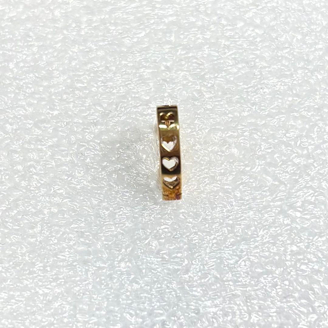 片耳のみ　K18 フープピアス　ハート18金 18k ゴールド製　中折れ式