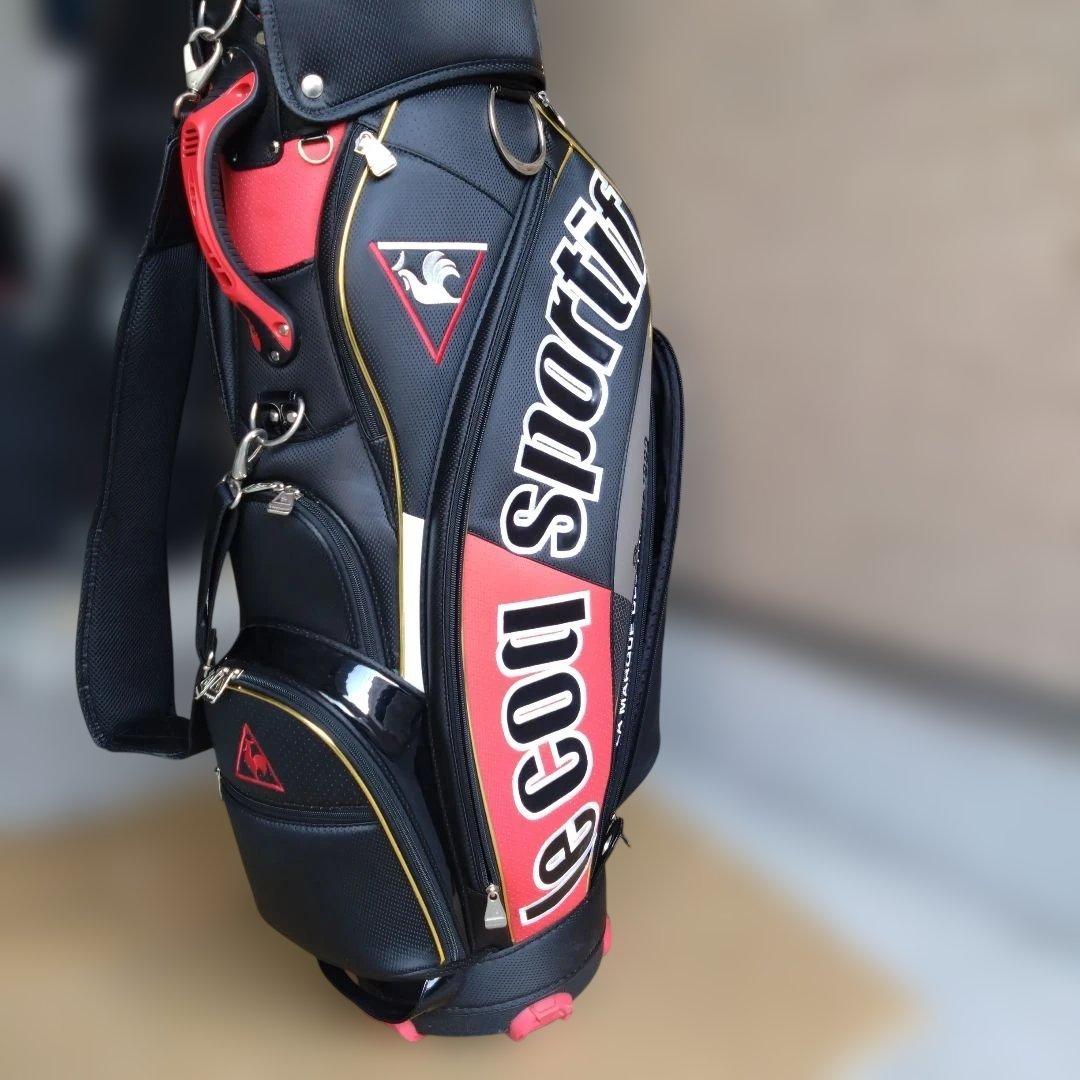 le coq sportif キャディバッグ ブラック/レッド