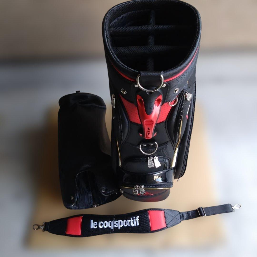 le coq sportif キャディバッグ ブラック/レッド