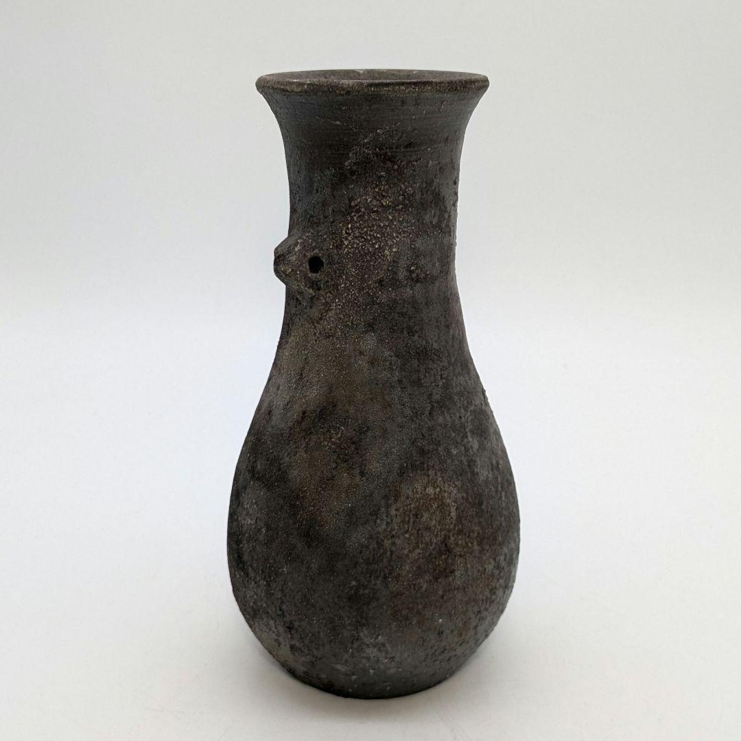 岡山県重要無形文化財 山本出 備前焼 耳付花入 備前須恵 花瓶 花器 置物 窯変