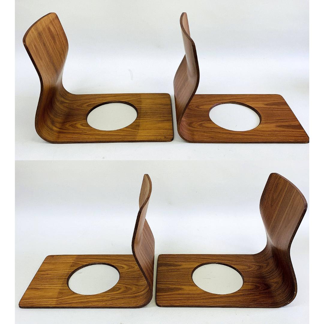 Tendo 天童木工 座椅子 2脚セット 藤森健次 曲木 ケヤキ ローズウッド①