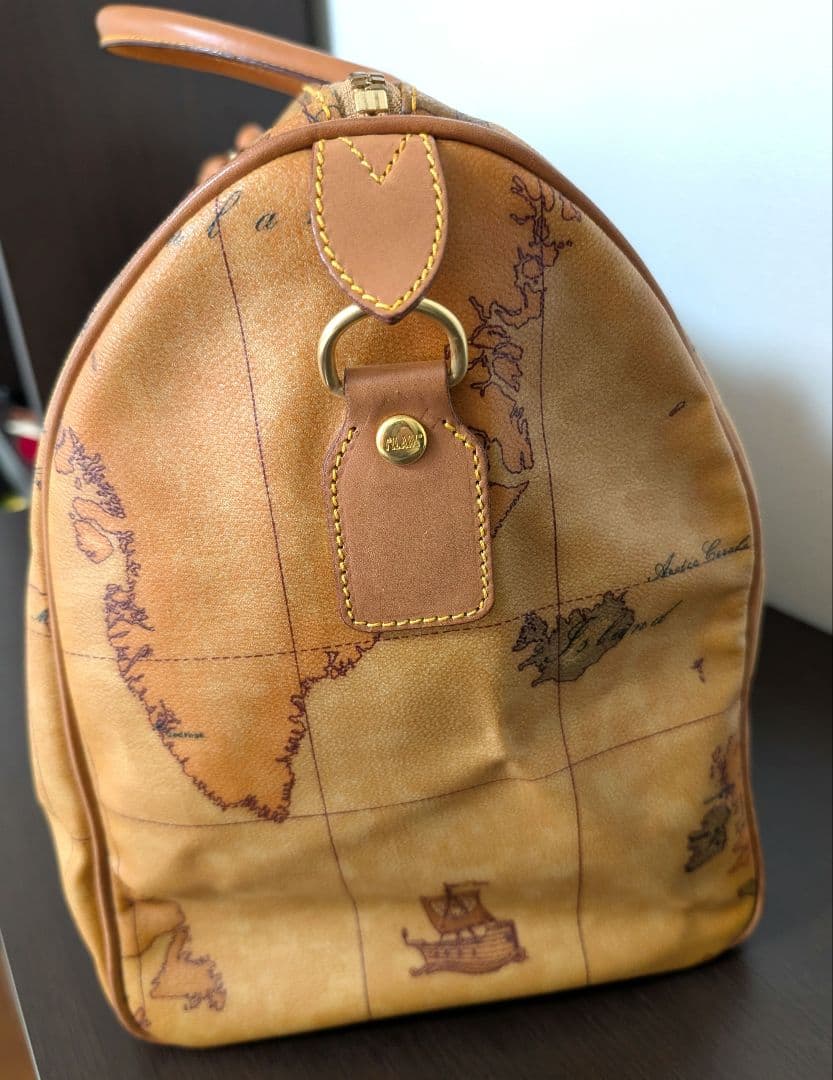 【美品】 プリマクラッセ ボストンバッグ 大容量 総柄 PVC レザー