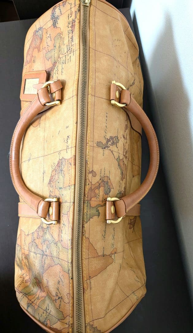 【美品】 プリマクラッセ ボストンバッグ 大容量 総柄 PVC レザー