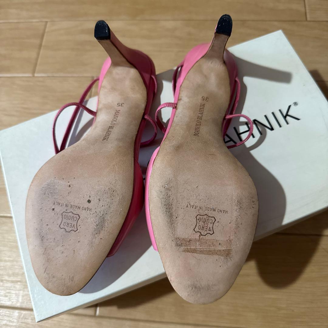 未使用品　Manolo Blahnik ピンク ハイヒールサンダル 35