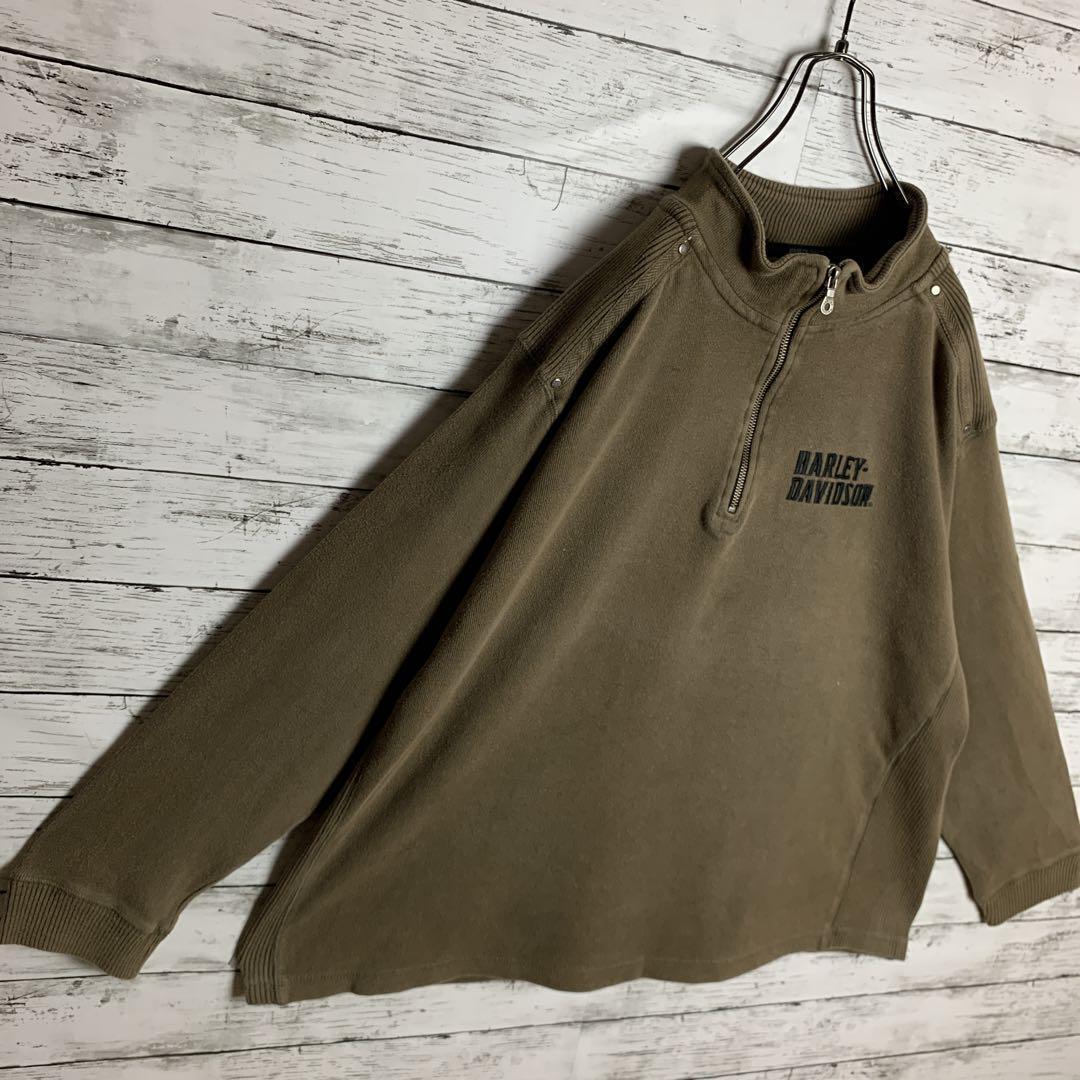 【激レア‼︎】ハーレーダビッドソン◎XL ハーフジップ スウェット C655