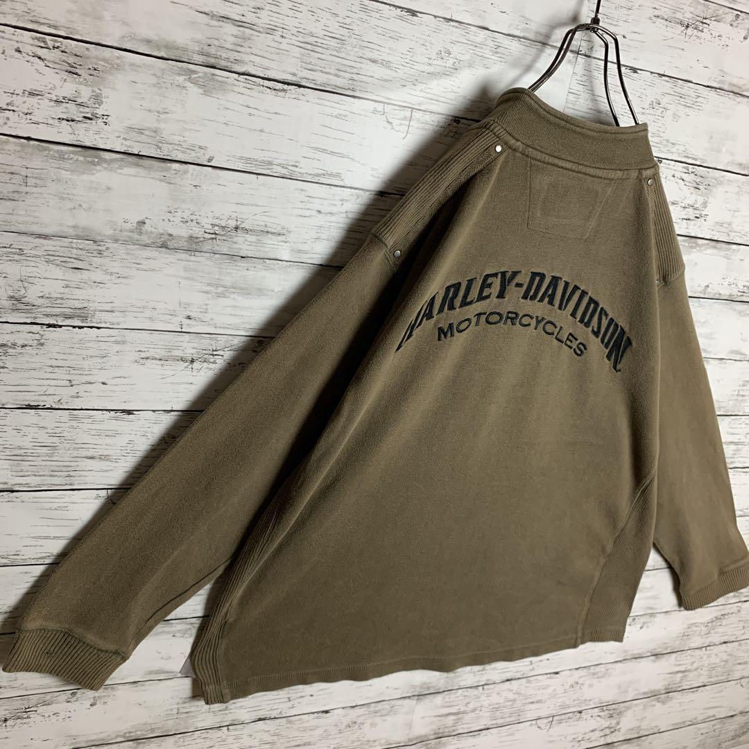 【激レア‼︎】ハーレーダビッドソン◎XL ハーフジップ スウェット C655