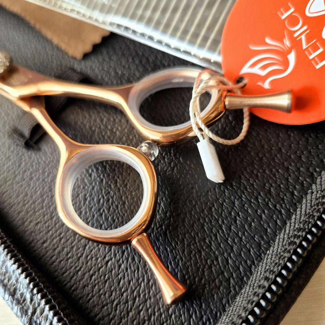 【売約済】新品★フェニーチェ ★カーブシザー ギザ刄★6.5in シザーケース付