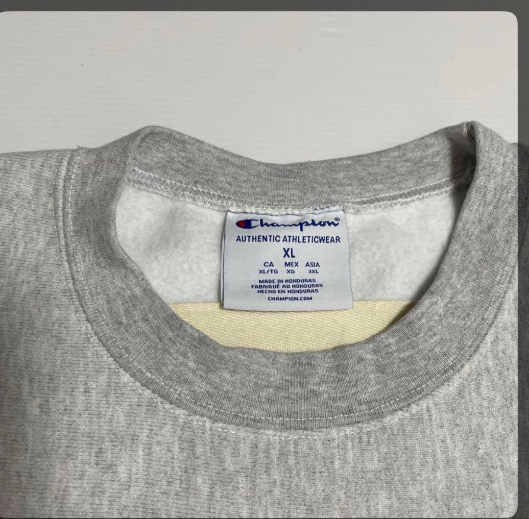 Champion NAVY リバースウィーブ 杢グレー XL