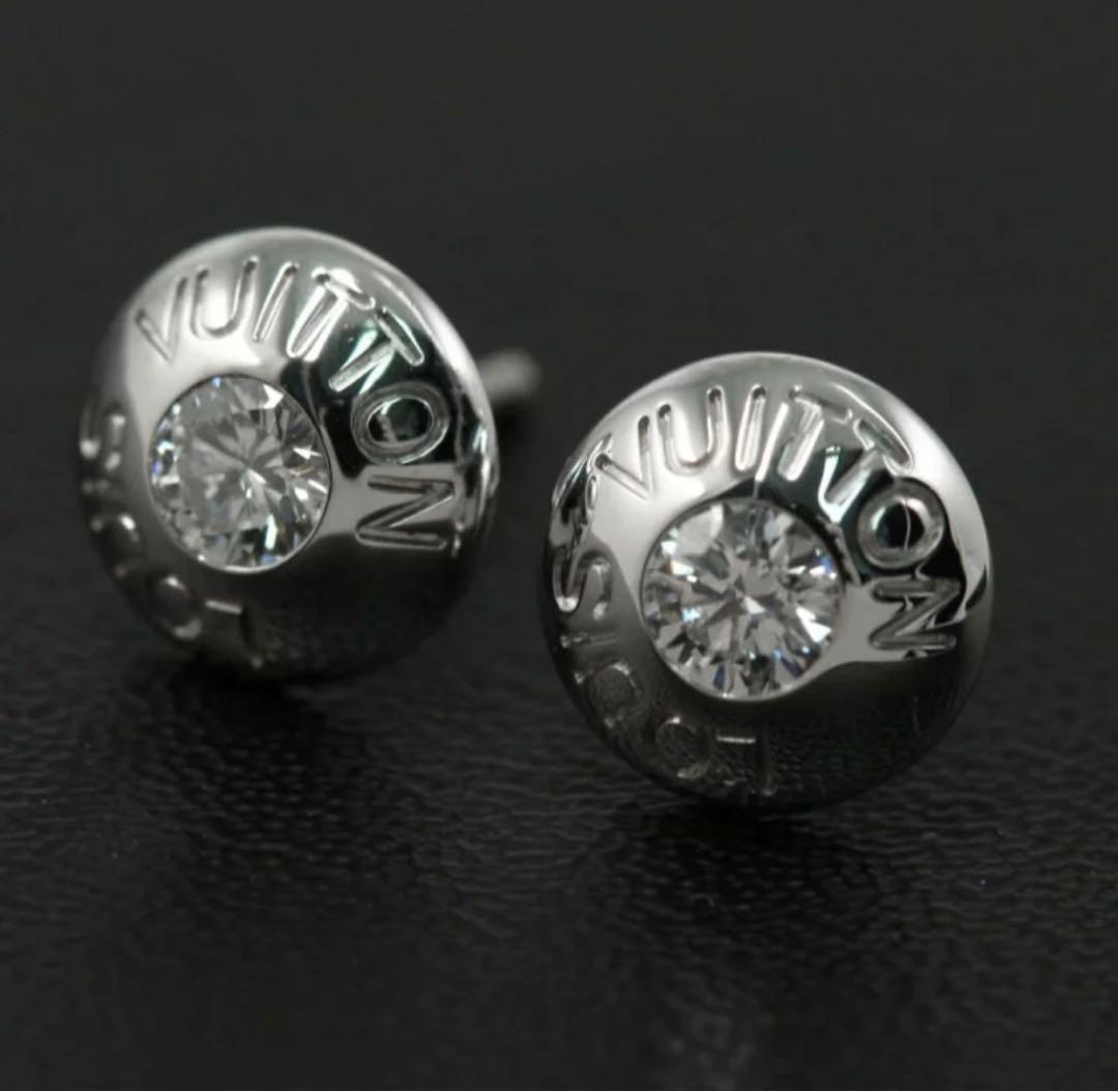 ルイヴィトン ダイヤモンドピアス K18 WG 750 ホワイト ゴールド