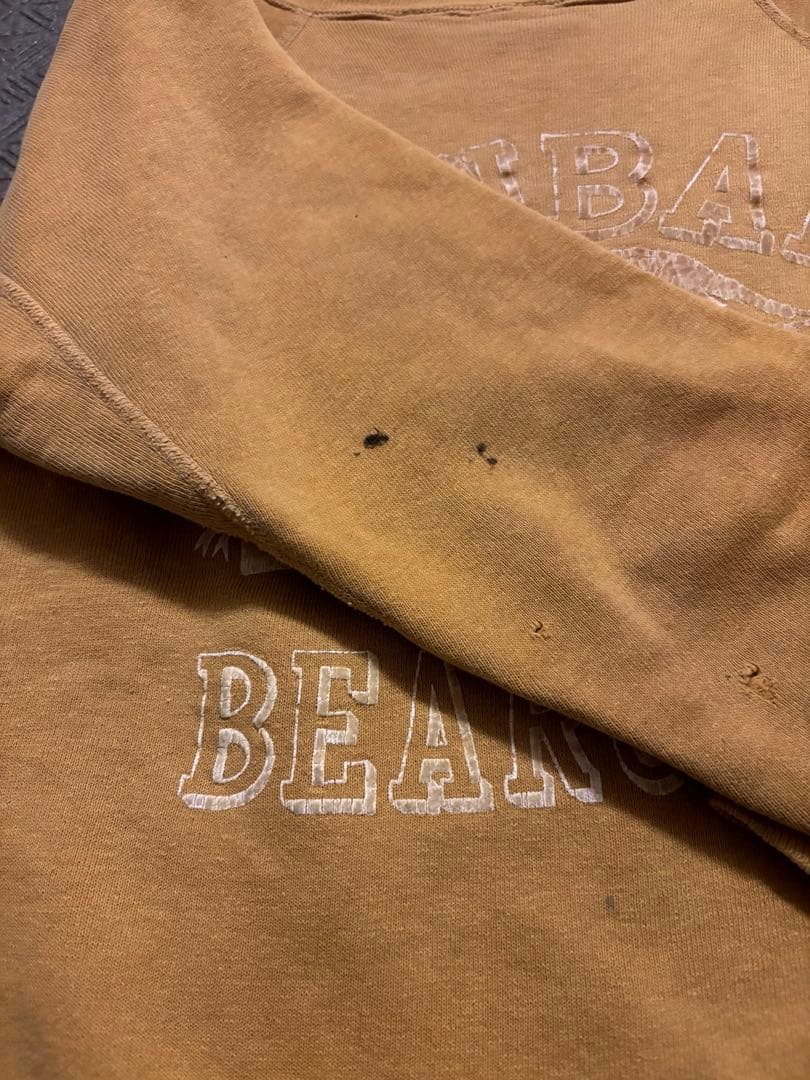 A*e様 60s 希少 フロッキー マスタード ラグラン オールコットン スウェ