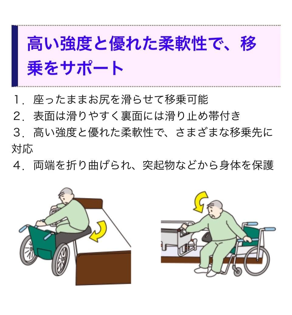 ♿介護の現場で大活躍 車椅子からベッドへ乗り移り助ける便利な移乗用具ボード