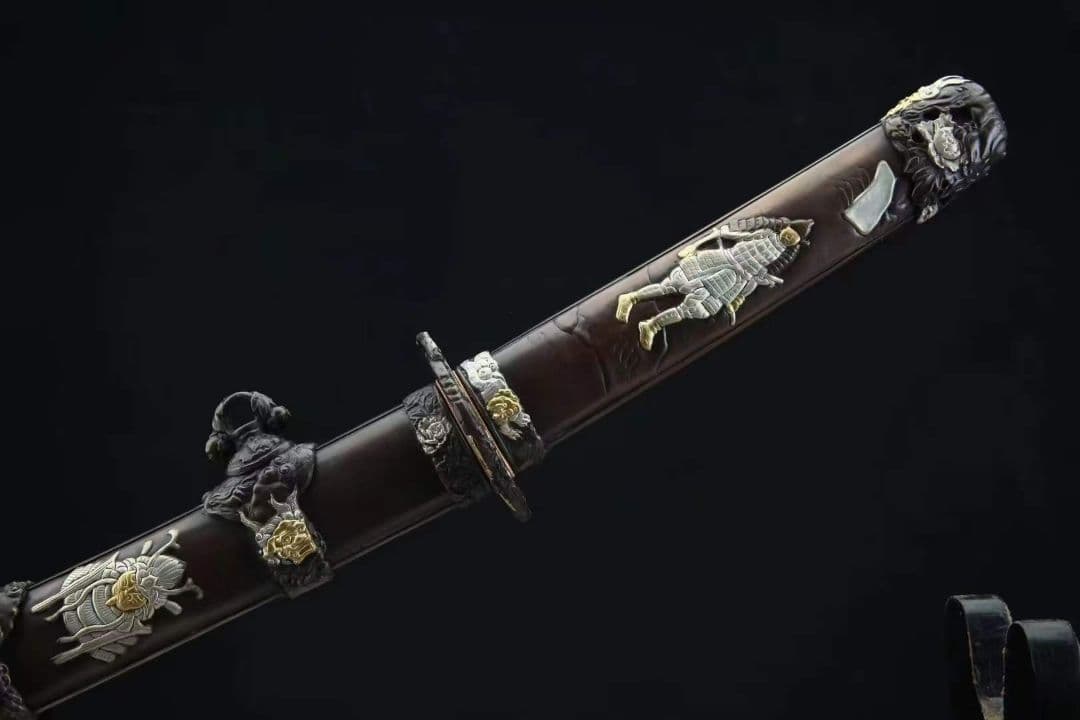 三色銅「銭福来の剣」武具　刀装具　日本刀　模造刀 居合刀  肋差   短刀