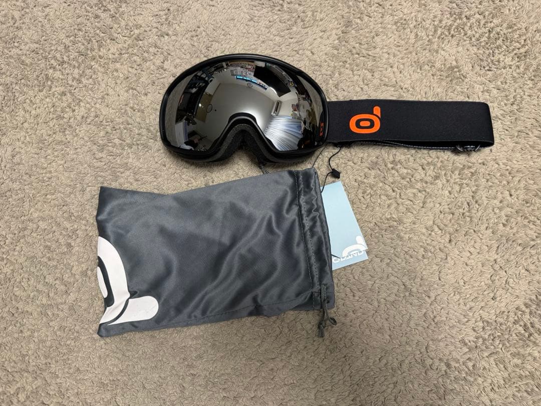 Odoland 子供用スキースノボヘルメット ゴーグル付きXSサイズ ブラック