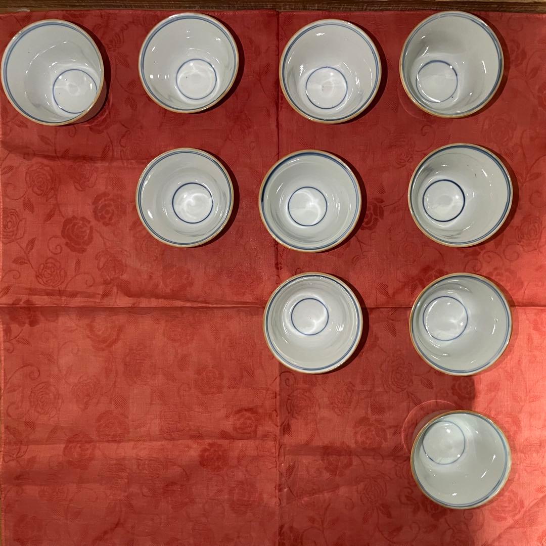 煎茶道具　茶器　茶碗　10客セット　柄揃えサイズバラ