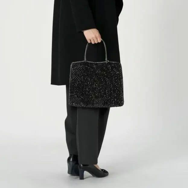 タグ付き ANTEPRIMA ワイヤーハンドバッグ スクウェア ラージ ブラック