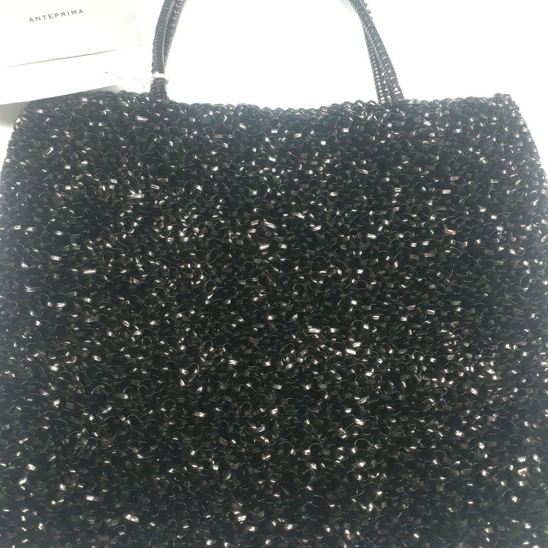 タグ付き ANTEPRIMA ワイヤーハンドバッグ スクウェア ラージ ブラック