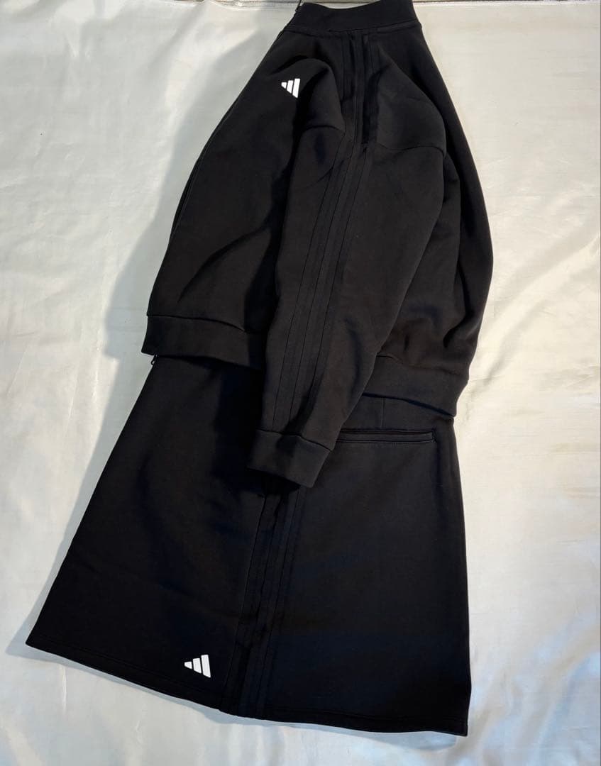 未使用adidasゴルフ　 ブラック3ライン入り　スウェット裏起毛