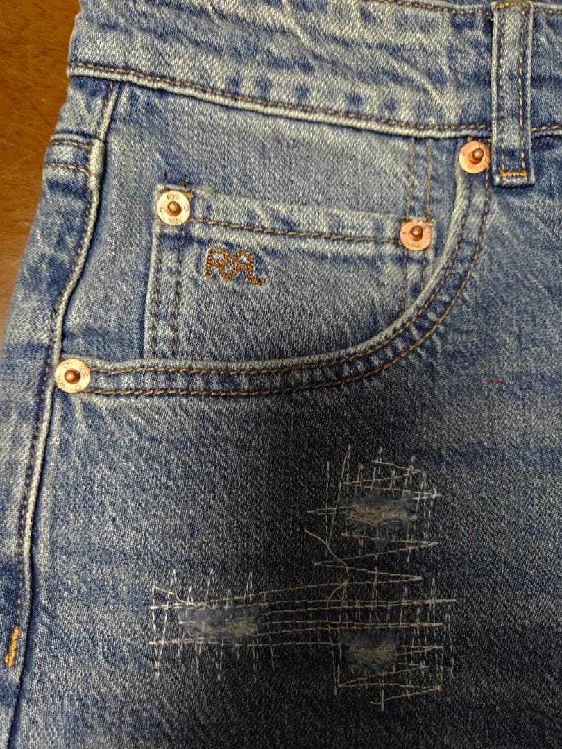 MJ【新品未使用】DOUBLE RRLダメージ加工デニムパンツ（36）