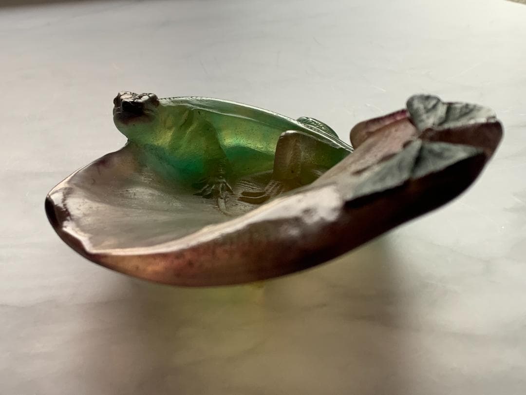 ✨SALE✨硝子製蜥蜴トレー(オブジェ)　アンティークドーム・ナンシー　フランス