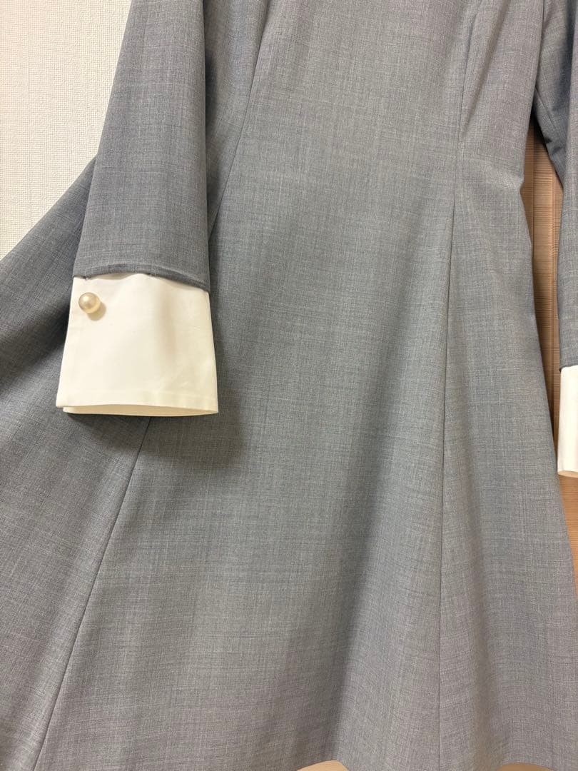 ADEAM ワンピース　グレー　パールカフスボタン　サイズ2