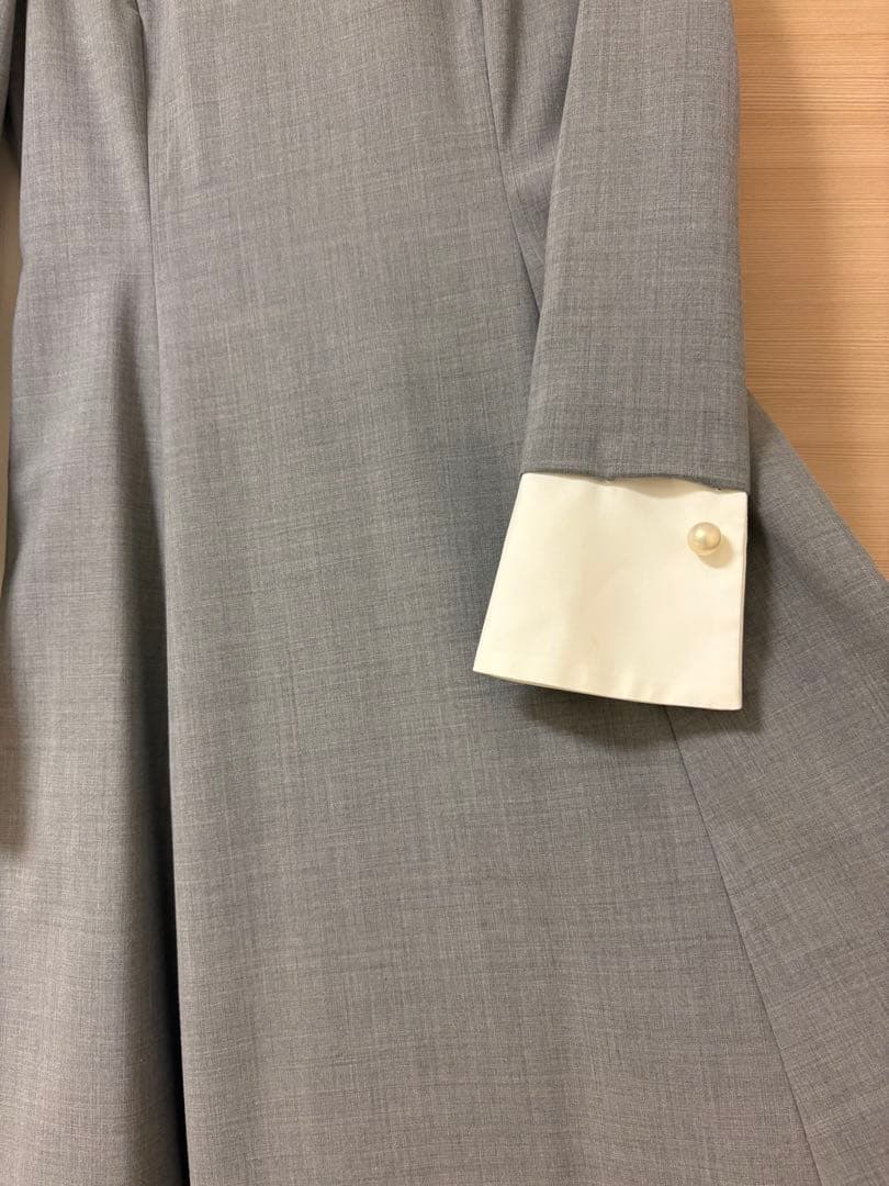 ADEAM ワンピース　グレー　パールカフスボタン　サイズ2