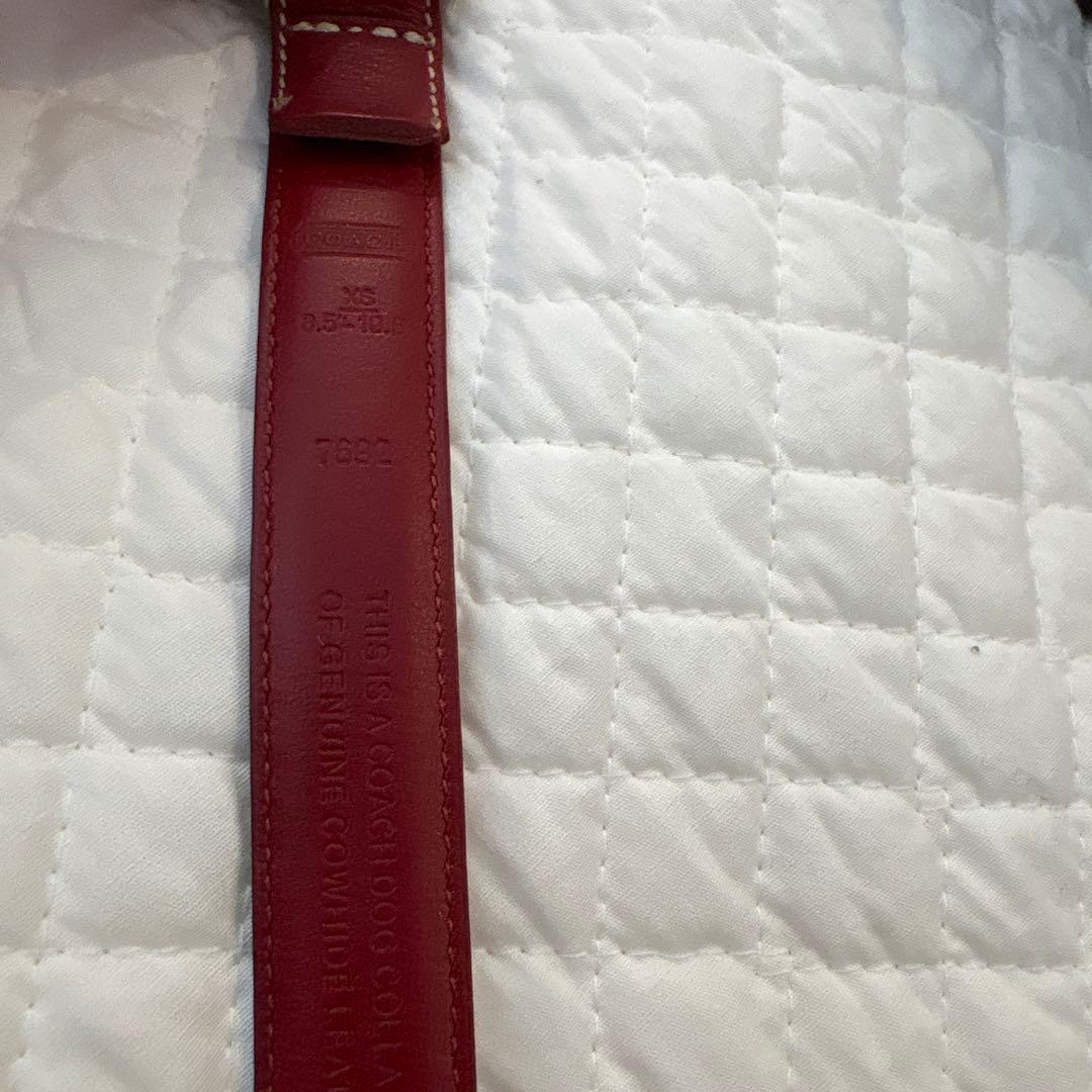 coach 首輪・リード　オールレザー　レッド