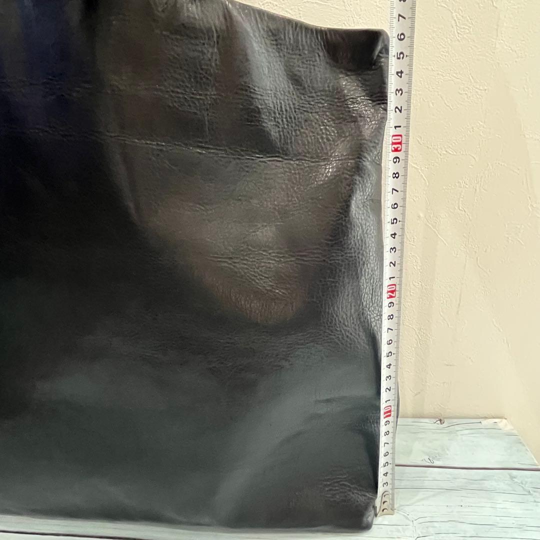 トートバッグ トート シンプル 本革 手作り クラフト 男女兼用　ブラック　一点