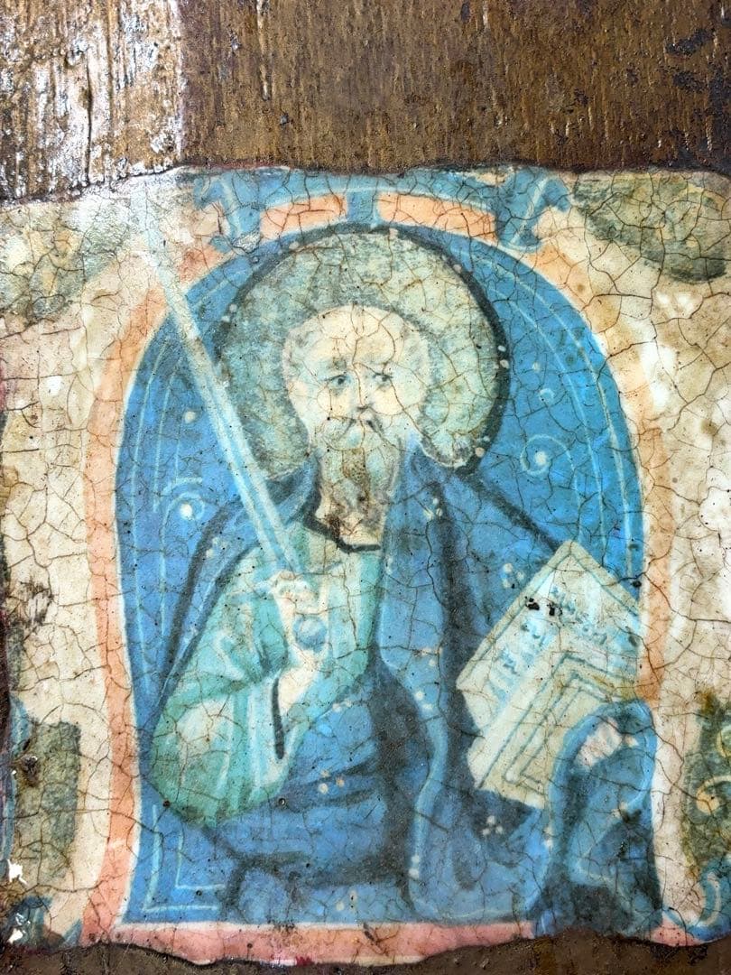 1784 聖ニコラオ　イコン　キリスト教　正教会　サンタクロース　彫刻　像　骨董