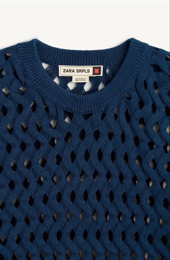 ★新品未使用ZARA SRPLS ネイビー メッシュ編み セーター