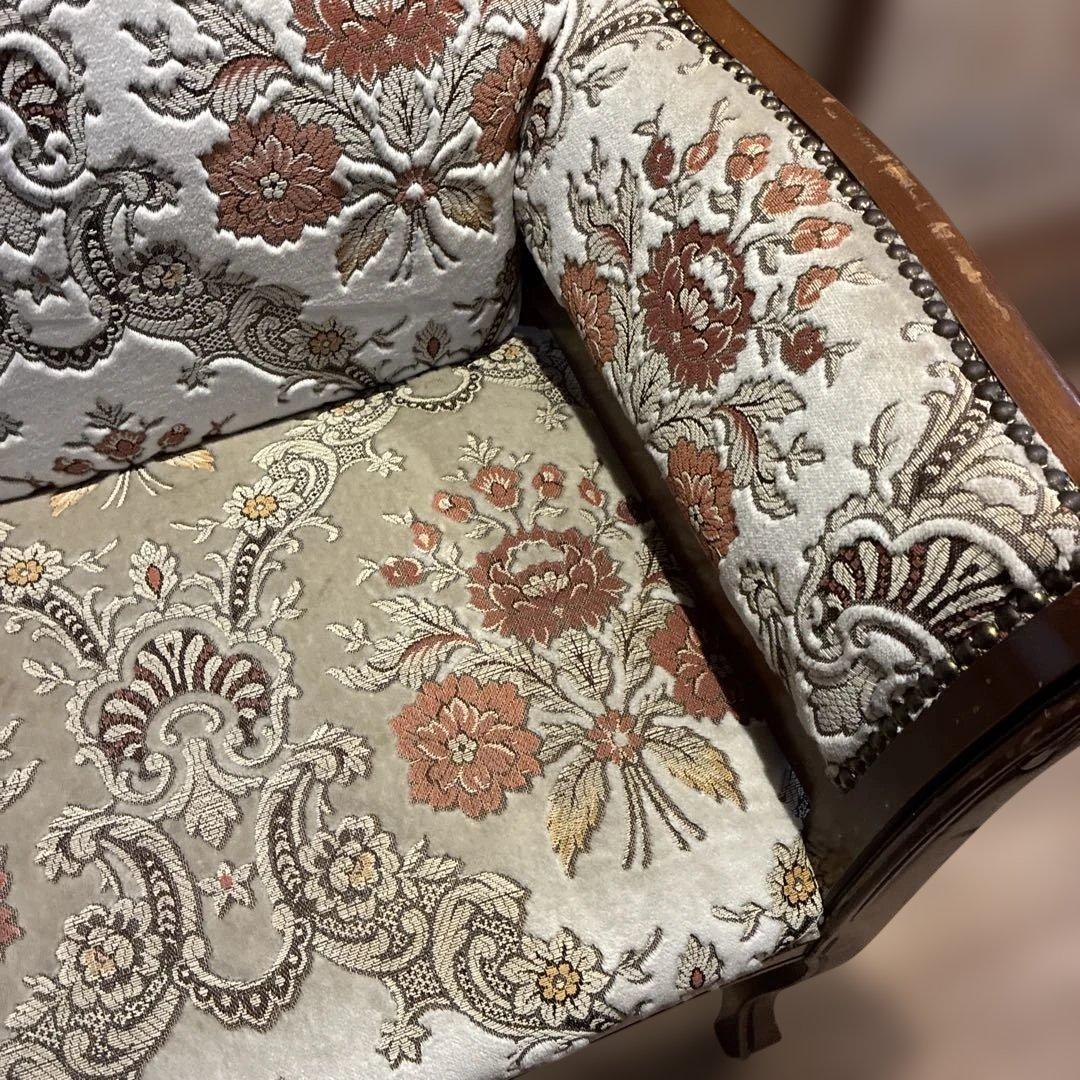 クラシック花柄ソファ　アンティーク