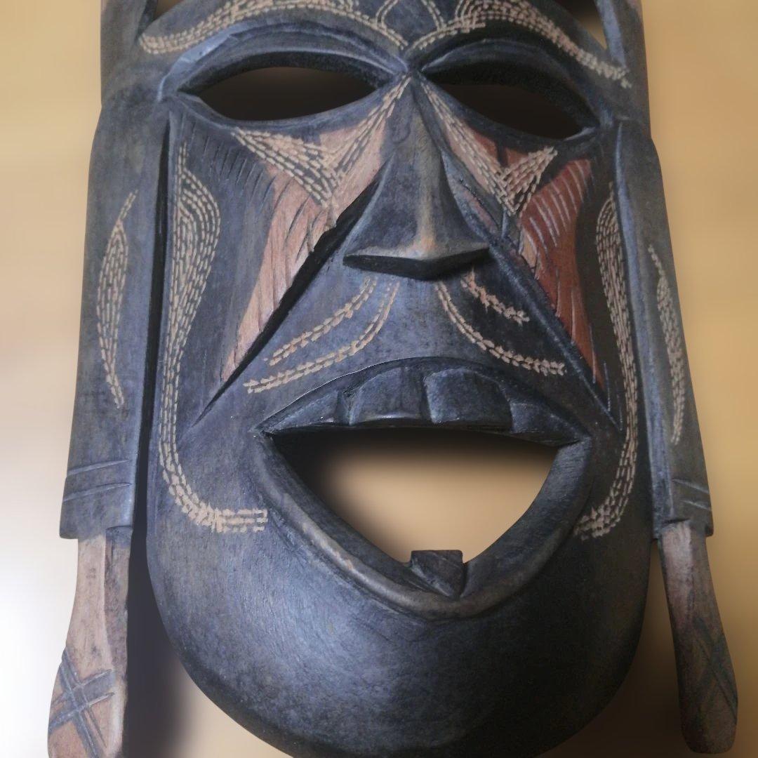 アフリカンマスク ケニア製 木製 大きめ
