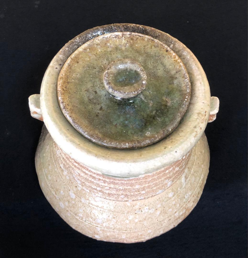 《R》伊賀焼 耳付水指 西山窯 三代坂本俊人 陶歴 共布 共箱 260209け1