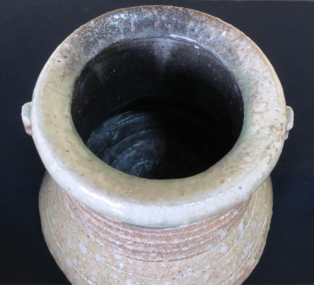 《R》伊賀焼 耳付水指 西山窯 三代坂本俊人 陶歴 共布 共箱 260209け1