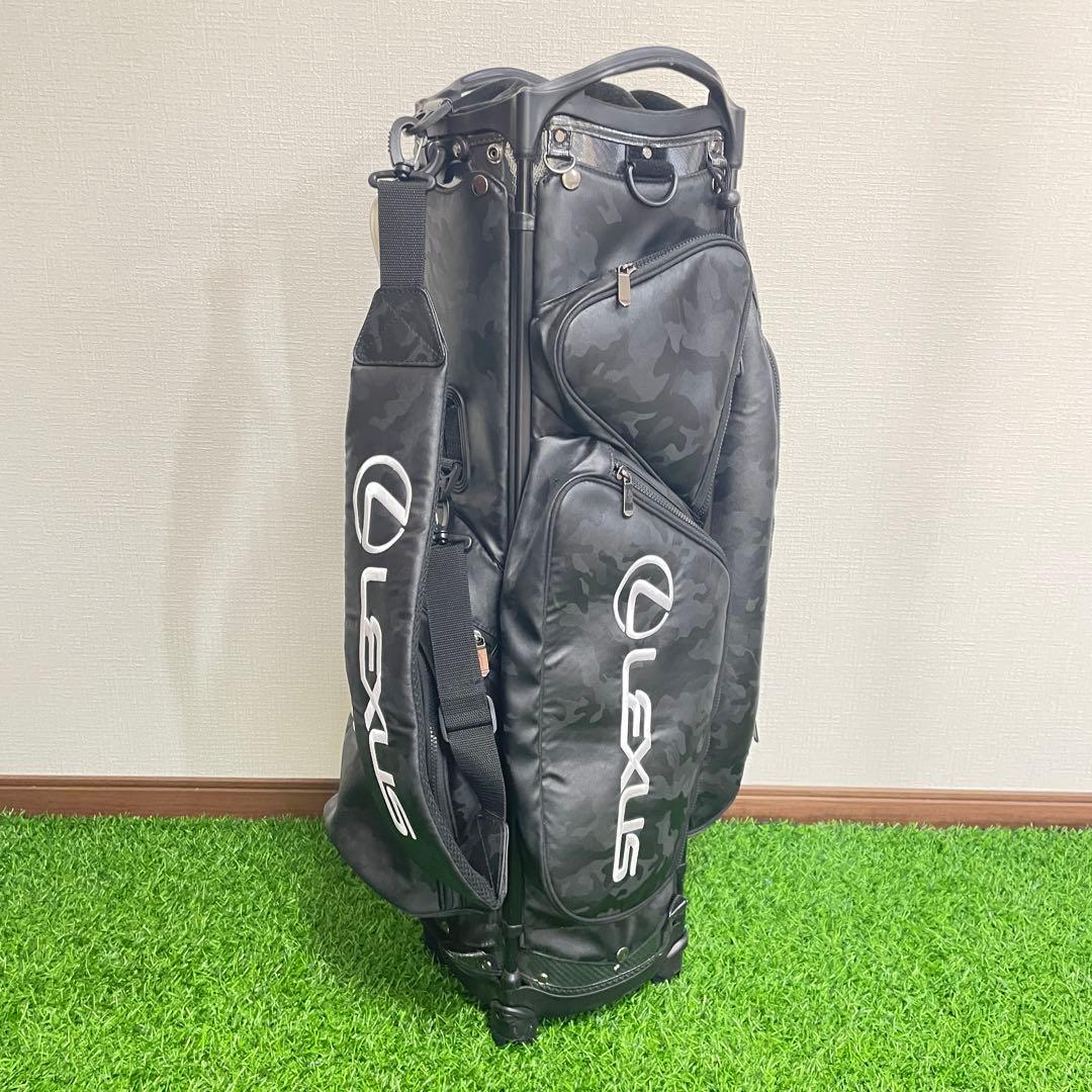 美品 LEXUS レクサス キャディバッグ ブラック カモフラージュ 6分割