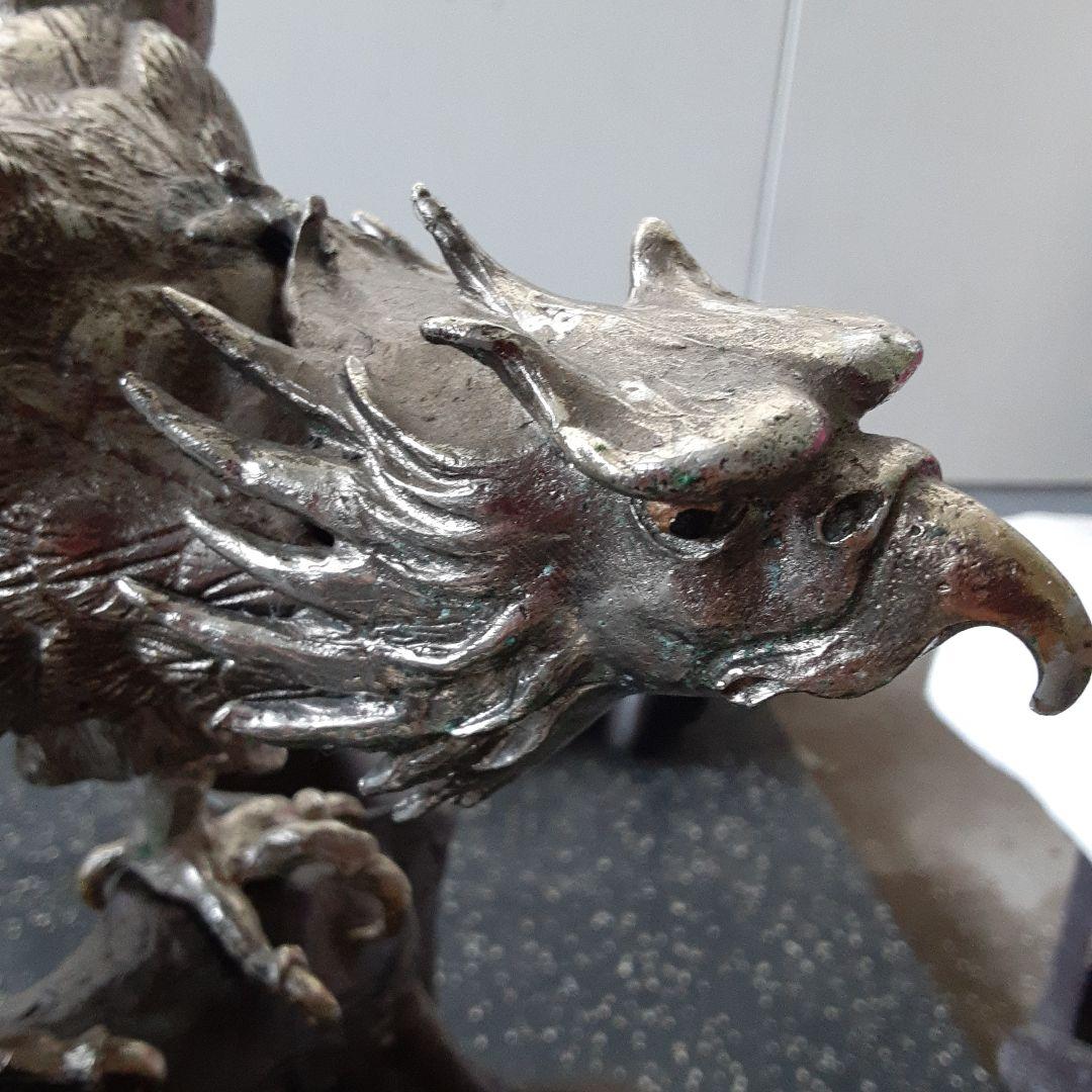 希少珍品　大きな鷲の銅製品置物　金シルバー