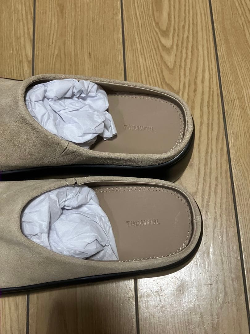 TODAYFUL ボリュームソールサボ　スエード ベージュ