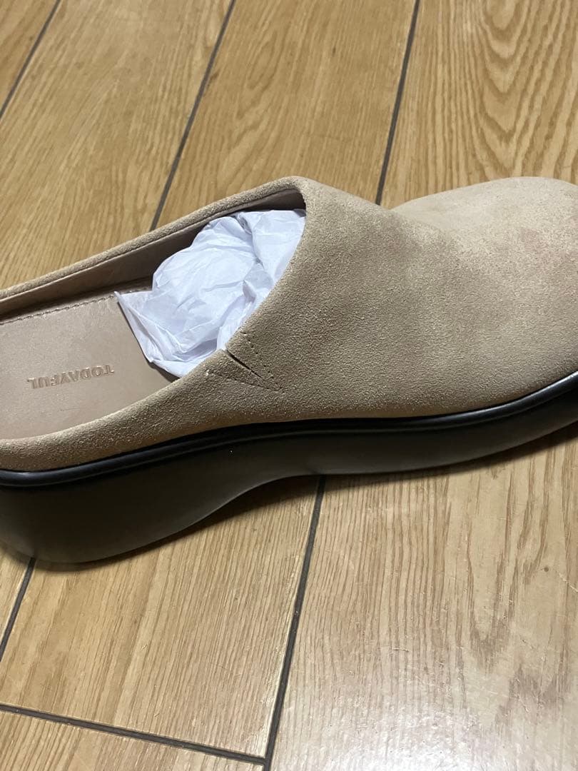 TODAYFUL ボリュームソールサボ　スエード ベージュ
