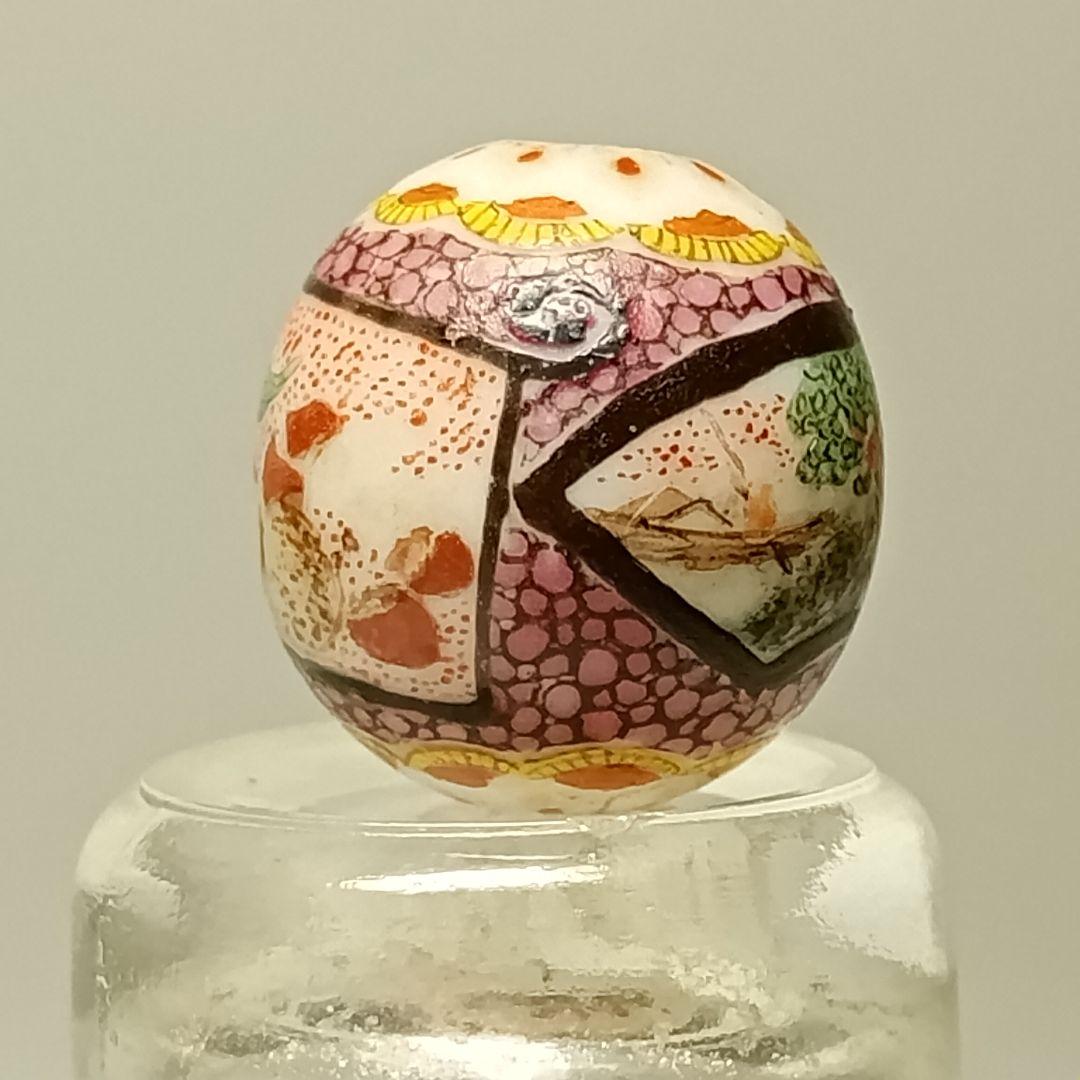 色絵磁器細密緒締め玉