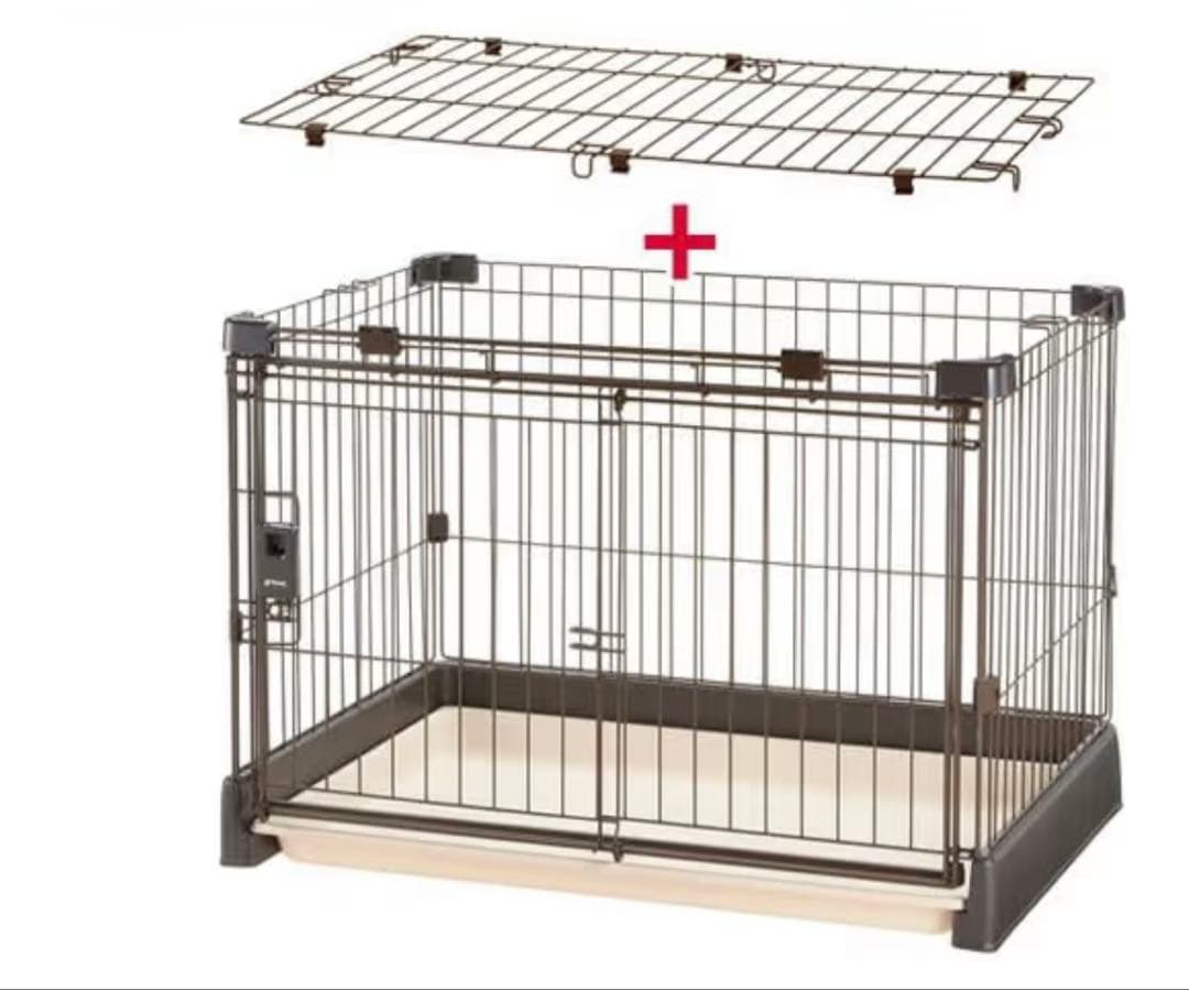 Richell 犬用ケージ 90-60 前面パネル開放　屋根付き