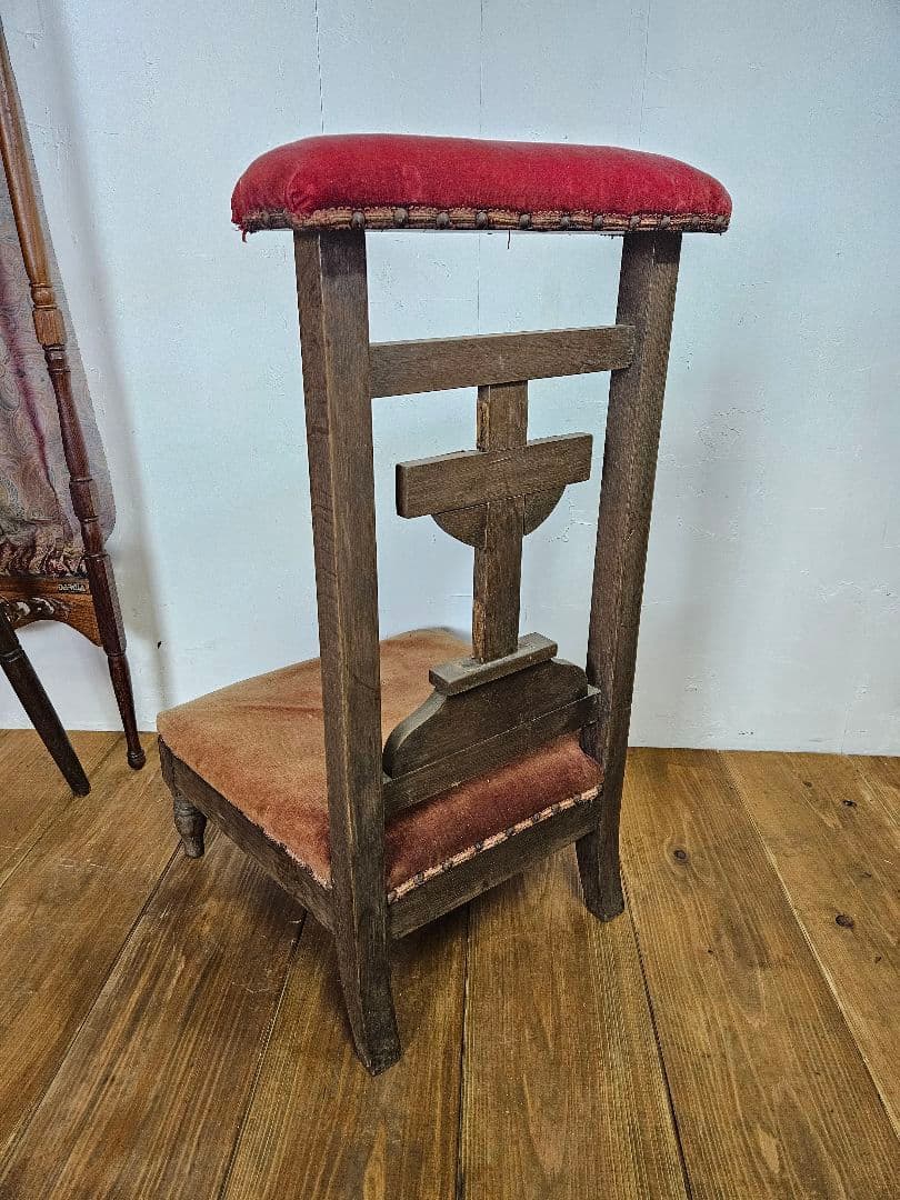 フランスアンティーク 祈祷台 チャーチチェア 懺悔台 教会 椅子 フレンチ