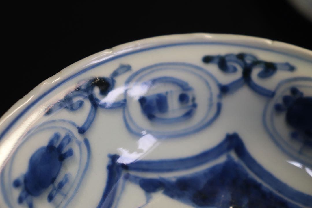 中国　染付中皿4点　芙蓉手　送料込み0721