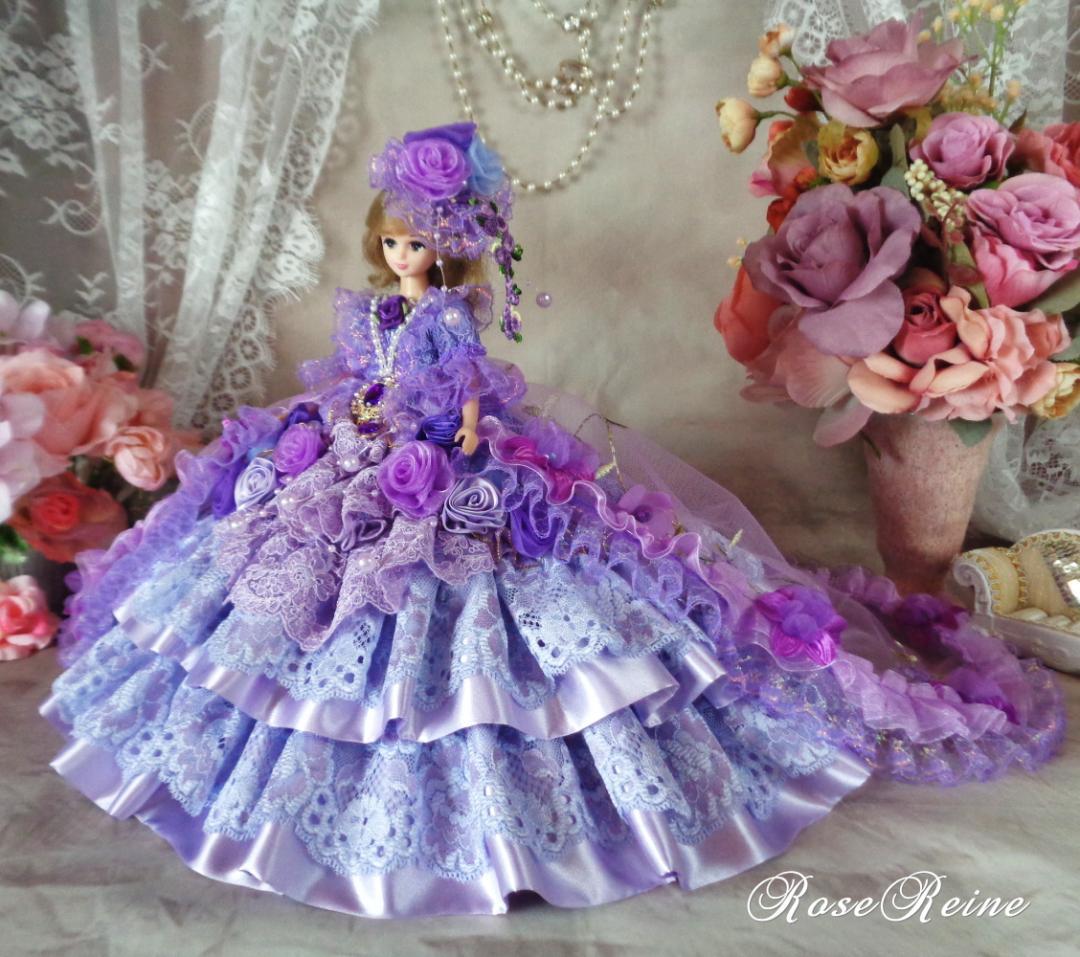 K様ご予約品 アンネローゼ王妃 パープルグラデーションボリュームフリルドレス