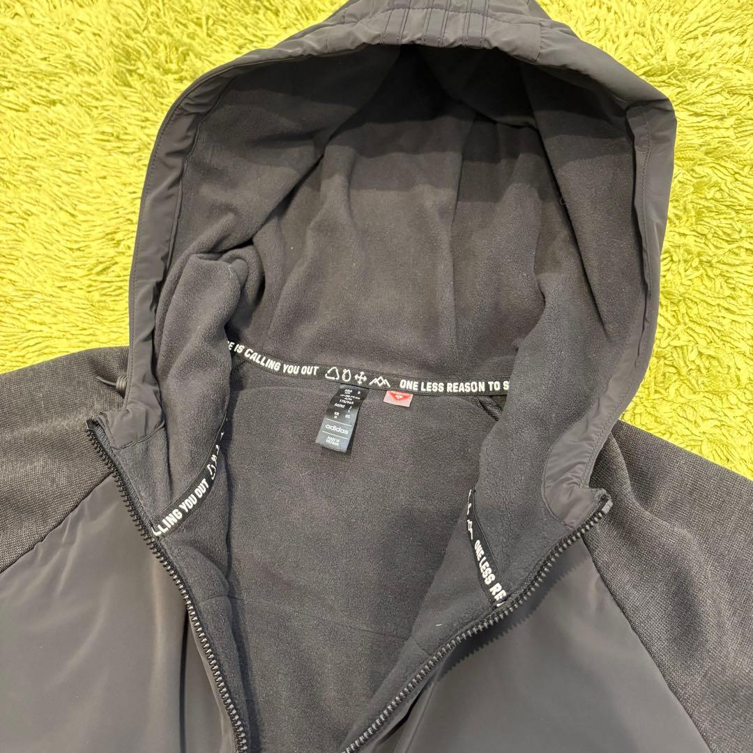 アディダス ゴルフ パデッドコンビネーション ハーフジップ長袖フーディー M 黒