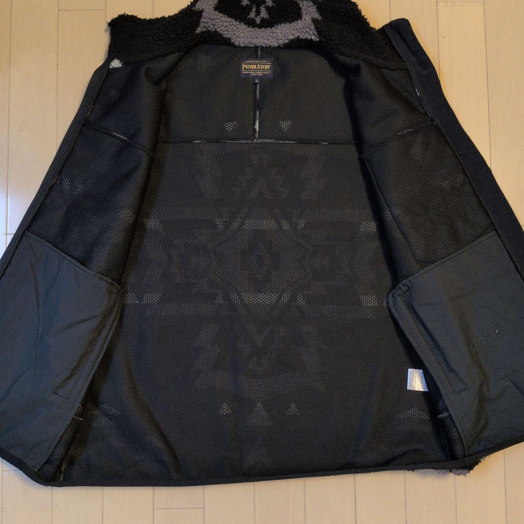 PENDLETON フリースベスト 総柄 ブラック Ｌ